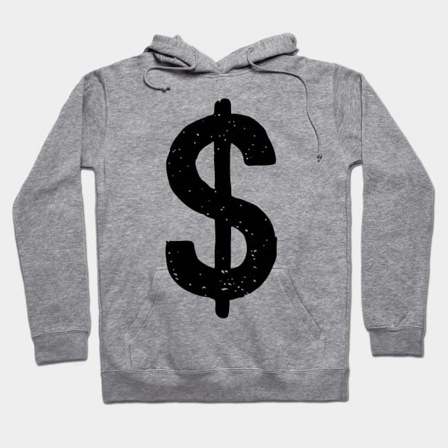 Dollar Sign Doodle Black Hoodie by Mijumi Doodles